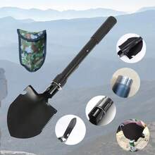 Foldable Portable Truck-Mounted Engineer Shovel Camping Tent Outdoor Shovel Self-Defense Survival Tool Compass Storage Bag - A - 查看 3