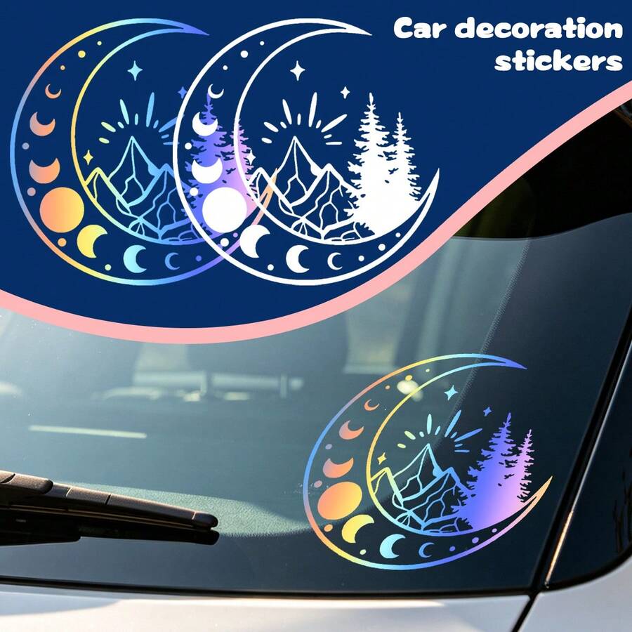 Moon Phases With Nature Scene Car Camper Caravan Windows Stickers Bumper Decals Vinyl Accessories - Moon and Nature - View 1