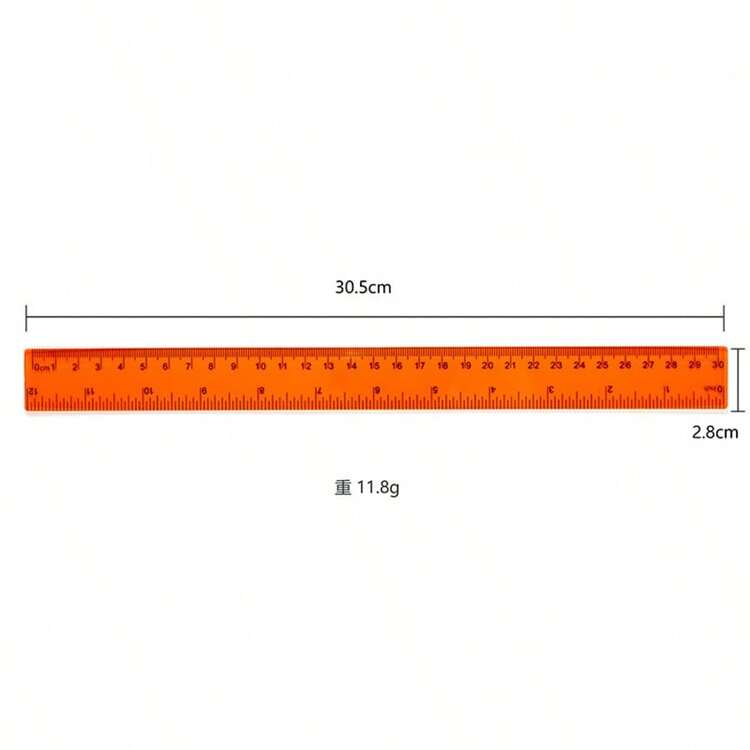 1pc 12-Inch Flexible Transparent Plastic Ruler, Multi-Color, With Centimeter And Inch Scales, Suitable For Classroom, Office, For Teachers And Students, Essential School Supplies - Multicolor - View 4