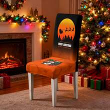 1/2/4/6pcs Printed Positioned Cartoon Chair Covers, Modern Daily Use For Living Room, Bedroom, Dining Room, Suitable For Christmas Chair Covers - Multicolor - View 8