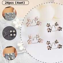 1pc Women's Metal Fashion Acanthus Leaf Decor Waist Buckle, Detachable Adjustable For Pants And Skirts, Anti-Exposure, Suitable For Summer Daily Casual Use, Gift For Friends - White - View 10