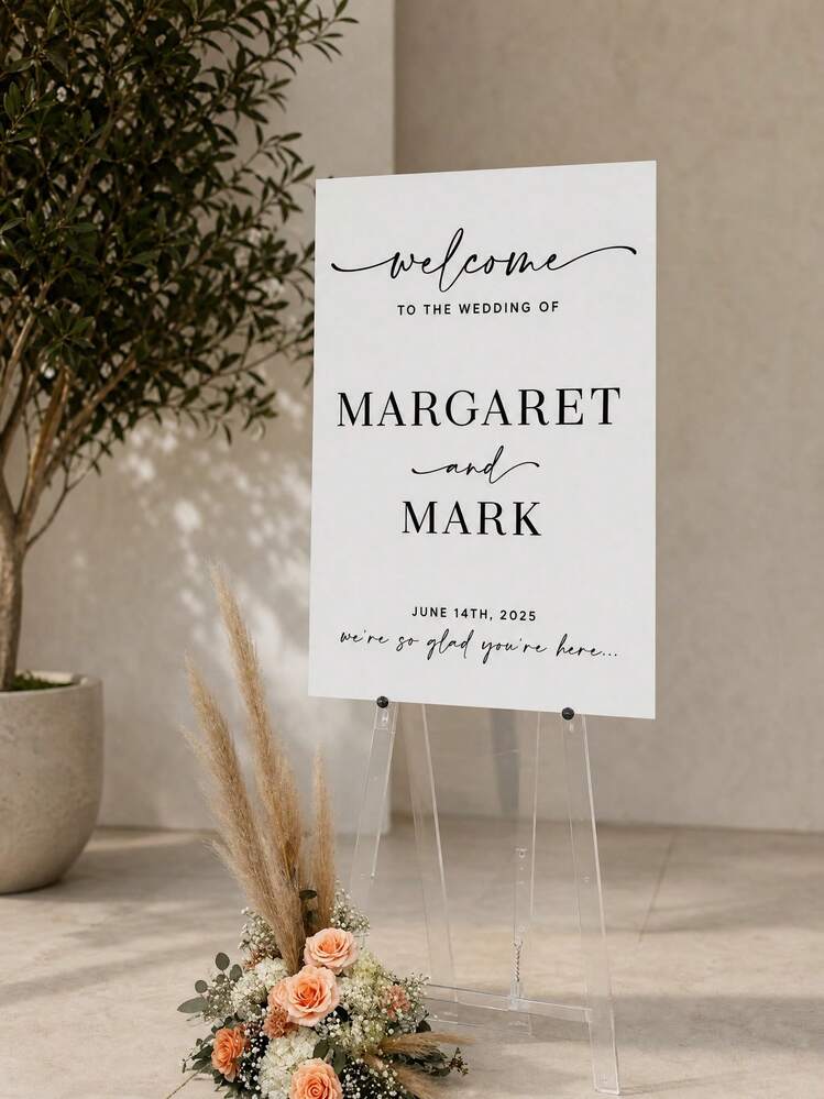 Personalized Acrylic Wedding Welcome Sign, World Map And Travel Theme, Custom Bride And Groom Names And Date, Transparent Or Frosted Acrylic Guest Sign-In Board, Destination Wedding Decor, Elopement Wedding Poster - Multicolor - View 4