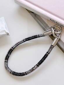 1pc Creative Color Block Plaid Short Colorful Camera Lanyard Phone Lanyard - Multicolor - View 7