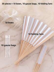 3/30/60pc Personalized Wedding Favors Set,Custom Folding Fans With Name,Elegant Hand Fans For Bridal ,Anniversary,Guest Gifts,Aesthetic Keepsake For - Multicolor - View 10