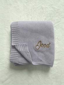 All-Season Personalized Embroidered Soft Skin-Friendly Blanket, Knitted Throw Gift, Office Nap Blanket For Commuters, Home And Office Dual-Use, Sofa Blanket, Versatile Bed Cover, Pure Cotton Breathable Comfort Blanket, Indoor/Outdoor Use, Handmade With Love, Customizable Text Options, Portable | Fashionable | Soft Texture, Nap Blanket, Sofa Throw, Customized Family Blanket, Machine Washable (Name/Initial/Text), Multiple Colors - Multicolor - View 17