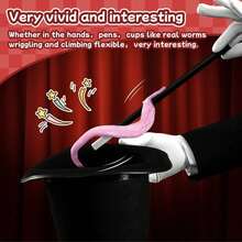 1pc Magic Caterpillar Rainbow Eyes Movable, Magic Toy Twisted Fluffy Worm Rope Magic Toy Party Gift (Random Color Parts Sent) - Multicolor - View 3