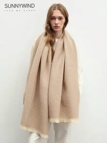 1pc Women's Solid Color Polyester Commuter Fashion Versatile Scarf For Daily Use - Apricot - View 2