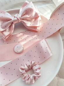 شريط ساتان لامع بنقاط بولكا DIY إكسسوارات شعر فيونكات تغليف هدايا زهري شريط زخرفي حفلة زفاف فيونكات ديكور DIY تغليف هدايا - أنماط متعددة - مشاهدة 4