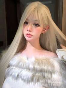 alicegarden 28 Inch Long Synthetic Wig, Natural Straight Style, Stunning Blonde, With Bangs, Suitable For Daily, Party, Cosplay Use, Natural And Realistic, Women's Gift (Accessories Not Included), Halloween - Gold - View 4