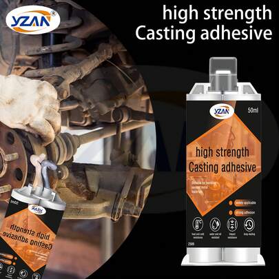 JXVX Epoxy Resin AB Glue Upgraded AB Casting Cold Weld Repair Glue 50ml, High Tensile Heat Resistant Waterproof Adhesive With Mixing Tools, Multi Material Metal Plastic Wood, Radiator Pipe Leak Fix Shoe Slime Glue