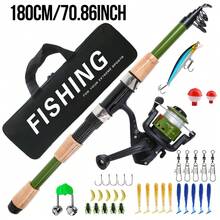 KecchKrezing Brand New Army Green Fishing Rod & Reel Set, Includes Tackle Box And Storage Bag, All-In-One Equipment, Suitable For Freshwater Bass And Carp, Outdoor Camping First Choice - Green - View 8