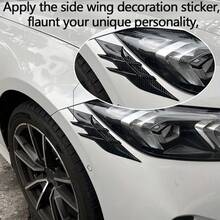 2pcs Universal Car Side Vent Hood Decorative Modification Stickers, Exterior Car Stickers, Side Vent Add-On Stickers, Modified Car Stickers, Car Fender Stickers, Vehicle Modification Blade Stickers, Sporty Style, Dynamic Appearance, Self-Adhesive Design - A - View 3