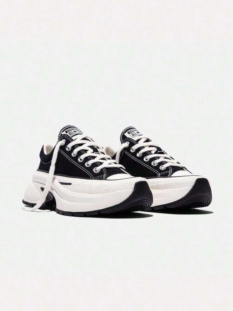 Converse Run Star Crush 秋季新款鯊魚厚底運動鞋 中性款 A18465C - 黑與白 - 查看 3