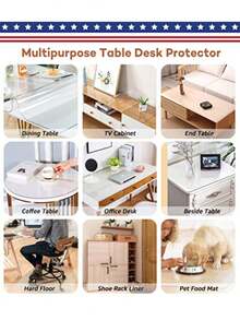 Table & Chair Protective Pad - Verbesserte transparente rechteckige Form - Übersicht 8