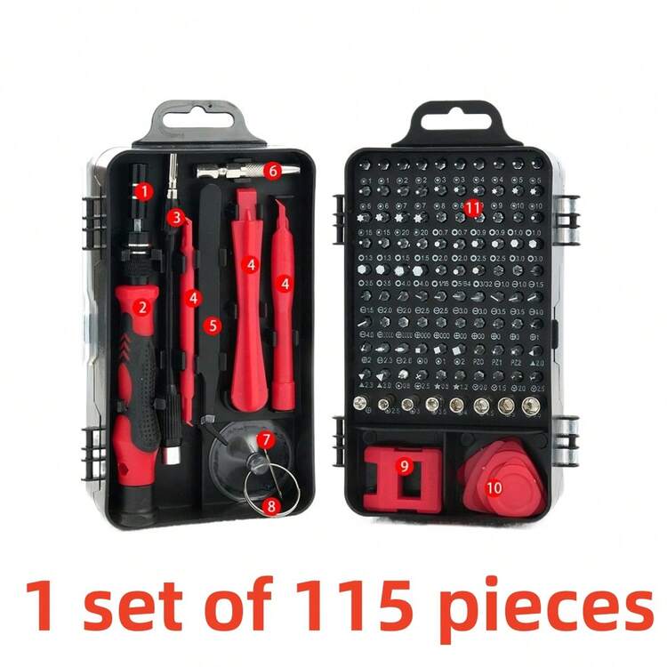 115/46pcs Professional Car Repair Tool Set - High-Quality Tool Set For Car, Bicycle And Motorcycle Maintenance - Compact And Portable, All-In-One Solution, With Ratchet Wrench, Various Screwdriver Set - Multicolor - View 8