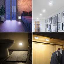 Smarte LED-Nachtleuchte mit Bewegungssensor, Nachttischlampe, automatische Beleuchtung für Treppen, Flur, Schrank, batteriebetrieben, Batterien nicht enthalten, 6/3/1 Stück Stück Warmweiß/Zweifarbig optional, praktisches Haushalts-Essential - Mehrere Stile - Übersicht 7