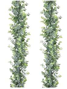 2pcs/1pc Artificial Eucalyptus Leaves & Vines, Evergreen Hanging Plants For Wedding Party Decoration - Green - View 12
