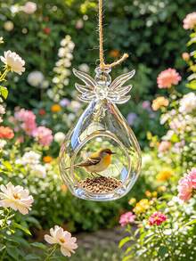 1pc Modern Transparent Glass Angel Candle Holder With Wing Design, Round Decorative Vase, No Battery Required, Home Centerpiece Decor, Ambient Lighting, Angel Shaped, Exquisite Holiday Gift - Multicolor - View 8