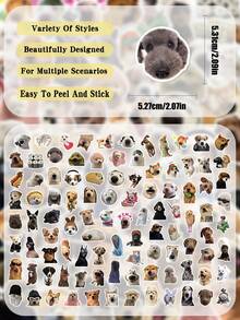 100pcs Funny Puppy Meme Stickers Collection For Adults Teens Sticker Enthusiasts Holiday Gifts Party & Home Decor Class Reward Birthday Gift Decoration Scrapbook Laptop Luggage Guitar Phone DIY Decal - Funny Puppy Meme - View 2