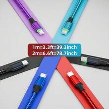 Tzlrxl 快充 USB 轉 USB-C 數據線－高級尼龍編織充電與數據同步線，相容 Type-C 手機 - 玫瑰金 - 查看 7