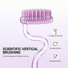 CEELIKE S Shape Toothbrush Ergonomic Design Easy Brushing Gentle Clean Teeth Oral Toothbrush - Pink - View 7