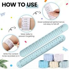 1Pc Erasable And Reusable Memo Wristbands, Rulers, Grid Lines, Suitable For Students, Nurses, Teachers, Work Plans, Task Management And To-Do Lists - Multicolor - View 4