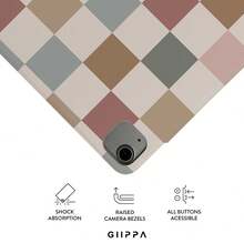 GIIPPA 奶油格紋保護殼，磁吸可拆卸 Y 型折疊防震保護套，相容 iPad Mini 6/7、Air 2/3/4/5/11/13 5/6/7/8/9/10/11、Pro 10.5/11/12.9，適用情人節、開學季、辦公室、聖誕節、萬聖節、感恩節假期，送女友的最佳禮物，完美婚禮季禮物，極簡星校園辦公室度假風 - 彩色 - 查看 3