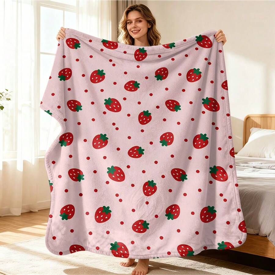 1PC Flannel Cooling Summer Blanket, Throw Blanket,Soft Multi-Use Bed Blanket, Foldable Lightweight Blanket For Beach Camping Travel Home, Versatile Indoor Outdoor Blankets Christmas Halloween - Style Z - View 1