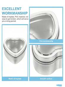 1/2/3/4/5pcs Heart-Shaped Tin Candle Cans With Transparent Window Lid, Empty Candy Jars Party Favors Storage Boxes, Gift Keepsake Boxes, Suitable For Candle Making, DIY Crafts - Multicolor - View 6