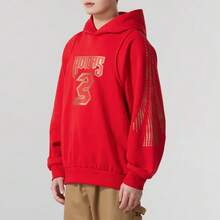 Men's Adidas/Adidas Sports Casual Warm Hooded Pullover Sweatshirt - Red - View 2