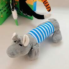 1pc Animal Pattern Chew Toy - Squeaky Pig/Elephant/Duck Plush For Puppy Teething, Durable Interactive Dog Toy With Tooth-Grinding Texture - Multicolor - View 11