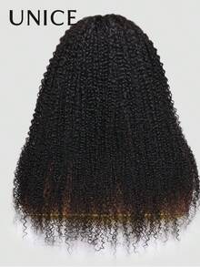 UNice Kinky Curly 7x5 Bye Bye Knots 前蕾絲無膠假髮,預拔髮線、預剪髮線,穿戴即走,150% 密度,適合女性初學者,彈性抽繩網帽,自然黑色 100% 真人髮 - Natural Black - 查看 17