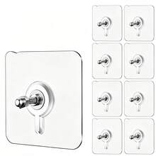 Móc treo vít trong suốt tháo rời được cho nhà ở, nhà bếp, văn phòng, miếng dán keo chống nước, không cần khoan - Nhiều màu - Xem 1
