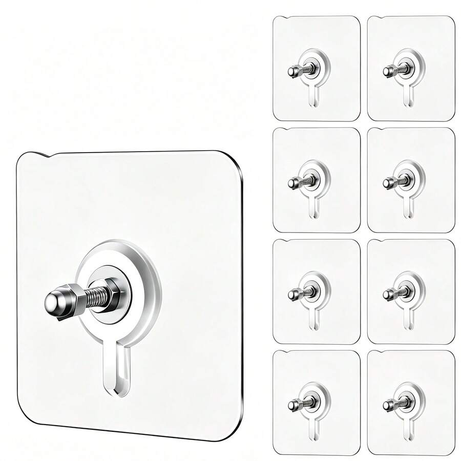 Móc treo vít trong suốt tháo rời được cho nhà ở, nhà bếp, văn phòng, miếng dán keo chống nước, không cần khoan - Nhiều màu - Xem 1