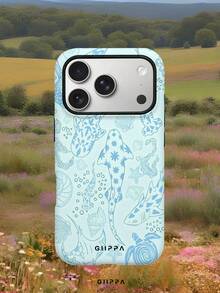 GIIPPA 1pc Light Blue Base With Light Blue Ocean Element Pattern Design, Phone 17 Pro Max Phone Case, Compatible With Phone 16 Pro Max, 15 Pro Max, 14 Pro Max, Korean-Style High-End Fashionable And Fun Phone Case, Compatible With 11/12/13/14/15/16 Pro Max Plus, Elegant Design Suitable For Men And Women, Perfect Gift For Girlfriend On Christmas, Valentine's Day, Easter, Wedding Season And Birthday! - Light Blue - View 6