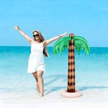 Inflatable Palm Tree Decoration, Hawaiian Tropical Theme Adult Party Decor, Summer Beach Theme Party Photo Props, Pool And Birthday Party Supplies - Multicolor - View 7