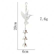 Mini Lucky Hummingbird Metal Wind Chime, Hanging Decoration That Dances With The Wind, Car Pendant, Garden Window Tree Decor, 3 Bells With Hook - 1PC - View 9