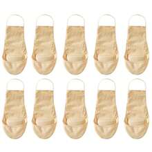 chuanwa（2） 1/5/10 Pairs Summer Ultra Thin Suspender Invisible Boat Socks For Women Solid Color Half Sole Socks Breathable Non-Slip Soft & Fashionable - Multicolor - View 15
