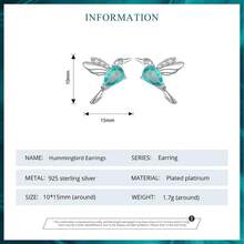 Bamoer Gift Box S925 Sterling Silver Colorful Bird Earrings Enamel Hummingbird Parrot Zirconia Jewelry Girls Gift - Silver - View 9