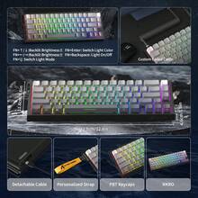 ATTACK SHARK X68HE 60% Layout Magnetic Switch RT Gaming Keyboard, 8000Hz Polling Rate, 0.125ms Latency, Programmable NKRO, Top Mount Structure, HiFi Typing Sound, PBT Keycaps, RGB Backlit, Wired Ergonomic Keyboard For Windows Mac, FPS & RTS Games - View 9