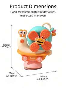 5-In-1 Snail Rotating Toy Set, Windmill Rotating Feeding Station, Rattle, Bath Toy And Friction Car Combination, Soothing Sensory Toy, Suitable For Infants, Toddlers, Tummy Time Toy, Tabletop Toy, Bath Toy, Children's Toy, Unisex, Newborn Gift, Sensory Toy - Multicolor - View 12