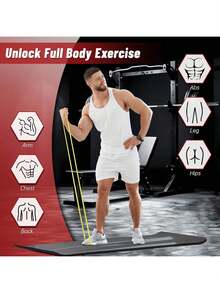 Neutral Resistance Band Set, Multi-Function Stretch Bands, Suitable For Pull-Up Assistance, Yoga, Leg Training And Daily Fitness Training, Ideal For Muscle Building And Shaping, Perfect Training Accessory For All Fitness Levels - Multi-color - View 9