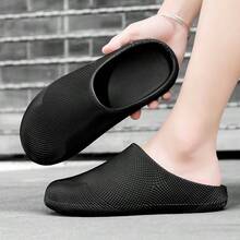 2026 New Men's 3D Arch Pattern Slippers, Closed-Toe Tech Casual Sandals, Outdoor Beach Stream EVA Sports Home Slip-On Shoes - Black - View 2