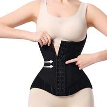 1pc Women's Tight Waist Trainer Corset, Original Colombian Waist Cincher, Abdominal Compression Shaping Corset - Black - View 1