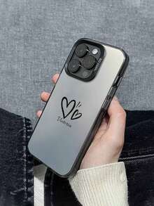 1pc Customizable Phone Case With Personalized Letter Name, Line, Heart Design, Compatible With Samsung S24 Ultra/S25 Ultra And Apple 17 ProMax/16/15/14 Plus/13 Pro/12 Pro Max/11/7P/XS/XR, Hard PC Material, Scratch-Resistant, Fingerprint-Proof, Suitable For Personal, Partner, Family, Friend, Couple, Sibling, Birthday, Anniversary Gift,International Version, Not The Domestic Version - Multicolor - View 4