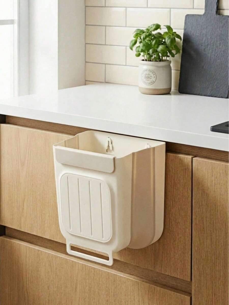 Haus Hana 1pc 厨房垃圾桶壁挂式可折叠家用厨房垃圾橱柜门专用收纳桶浴室收纳纸篓, 家居装饰, 复活节礼物, 家居礼品, 房间装饰 - 彩色 - 查看 1
