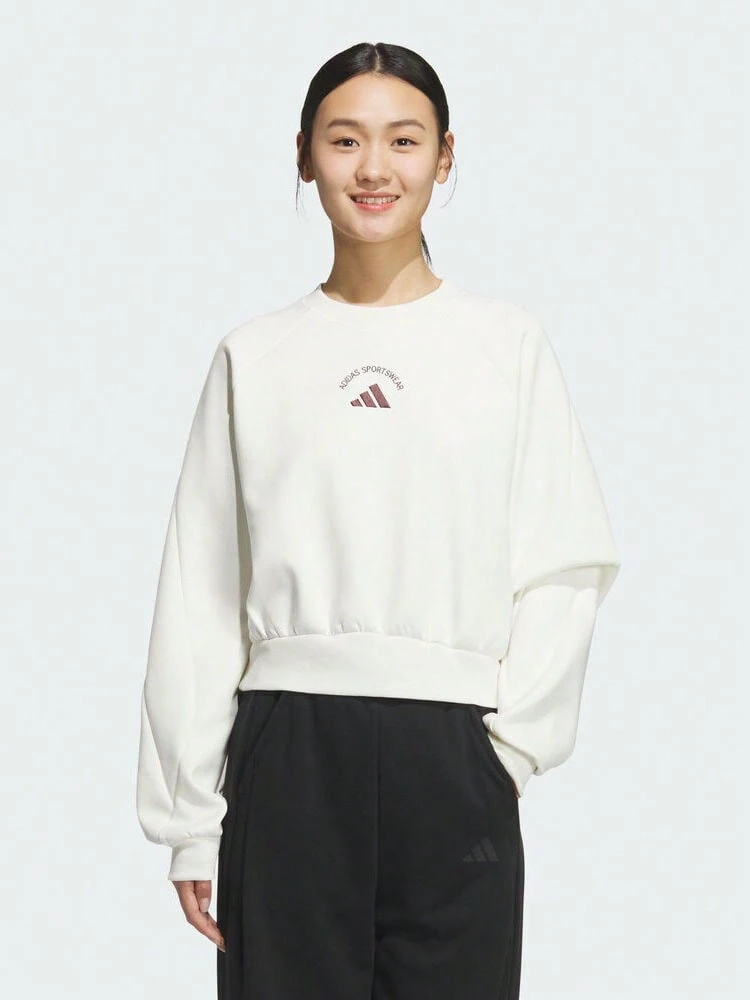 Adidas Women's MS CREW Knit Sweatshirt No Hood KC0056 - White - View 1