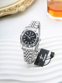 RICECGO Jam Tangan Quartz Wanita dengan Tali Baja, Gaya Bisnis Kasual yang Modis, Cocok untuk Pesta, Perayaan, Pernikahan, dan Pemakaian Sehari-hari. - Perak - View 6