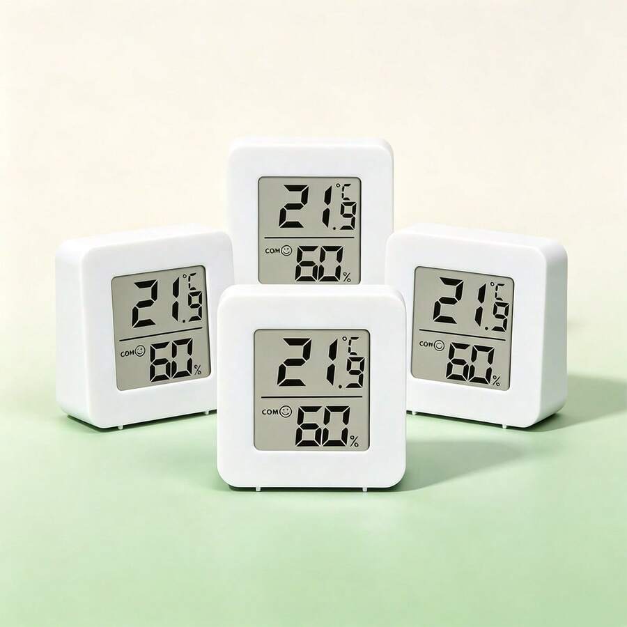 1/2/3 piezas Higrómetro digital pequeño Termómetro de ambiente Medidor de temperatura y humedad para el hogar, oficina, terrario de reptiles, termómetro de interior - Termómetro e higrómetro - Ver 1