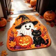 1 buah Keset Berbentuk Hantu Tersenyum Halloween, Keset Selamat Datang, Karpet, Alas Lantai, Keset Pintu Halloween, Karpet Kamar Tidur, Karpet Area - MultiWarna - View 5